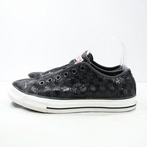 Converse One Star Black Sequin Slip On Sneakers - 8/EUR 39